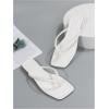 image:imageGORGLITTER Womens Square Open Toe Flip Flop Minimalist Thong Flat Sandals Slide On Summer Vacation 2026 Dressy ShoesWhite