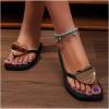 image:imageGORGLITTER Womens Square Open Toe Flip Flops Thong Flat Sandals Comfortable Slip On Slides Summer Vacation Beach ShoesBlack Heart