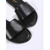 image:imageGORGLITTER Womens Summer Beach Vacation Slide Sandals PU Leather Flat Sandals Open Toe Slip On Wedding Shoes 2026Black