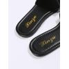 image:imageGORGLITTER Womens Summer Beach Vacation Slide Sandals PU Leather Flat Sandals Open Toe Slip On Wedding Shoes 2026Black
