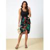 image:imageGORGLITTER Womens Tropical Print Knot Side Wrap Hem Dress Sleeveless Tie Scoop Neck Tank DressBlue