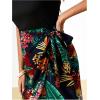 image:imageGORGLITTER Womens Tropical Print Knot Side Wrap Hem Dress Sleeveless Tie Scoop Neck Tank DressBlue