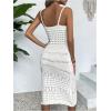 image:imageGORGLITTER Womens Vacation Crochet Dresses Summer Beach Boho Seashell Sleeveless Wedding Guest Cover Up Midi DressesWhite