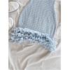 image:imageGORGLITTER Womens Vacation Outfit Crochet Halter Knit Bubble Mini Dress Sexy Beach Cruise Summer Miami Resort OutfitsLight Blue