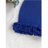 image:imageGORGLITTER Womens Vacation Outfit Crochet Halter Knit Bubble Mini Dress Sexy Beach Cruise Summer Miami Resort OutfitsRoyal Blue