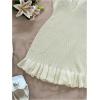 image:imageGORGLITTER Womens Vacation Outfits Crochet Halter Mini Dress Summer Beach Bow Tie Backless Bodycon Knit Festival SundressBeige