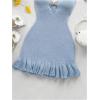 image:imageGORGLITTER Womens Vacation Outfits Crochet Halter Mini Dress Summer Beach Bow Tie Backless Bodycon Knit Festival SundressBlue