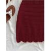 image:imageGORGLITTER Womens Vacation Outfits Crochet Halter Mini Dress Summer Beach Bow Tie Backless Bodycon Knit Festival SundressBurgundy