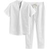 image:imageGORGLITTER Mens 2 Piece Outfits Textured Short Sleeve T Shirt and Pants Sets Old Money ClothesWhite