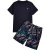 Black and Navy Blue Leaf
