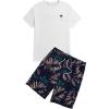 White and Navy Blue Leaf