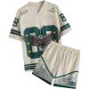 image:imageGORGLITTER Mens Shorts Sets 2 Piece Outfits Graphic Jersey Shirts and Shorts Set TracksuitsApricot