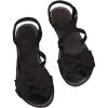 image:imageGORGLITTER Womens Bow Flat Sandals Dressy Summer Beach Vacation Open Toe Ankle Strap Summer Vacation Slides ShoesBlack