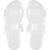 image:imageGORGLITTER Womens Cute Flat Sandals Summer Beach Vacation Clear Open Toe Jelly Transparent Strappy Slide Sandals 2026Cream White