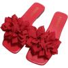 image:imageGORGLITTER Womens Floral Flat Sandals Dressy Flower Square Open Toe Cute Summer Vacation Shoes Comfortable SlidesRed