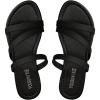 image:imageGORGLITTER Womens Leather Strappy Sandals Slippers Dressy Open Toe Slip on Vacation Summer Beach Flat SandalsBlack
