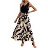 image:imageGORGLITTER Womens Open Back Flowy Maxi Dress Bow Tie Sleeveless Loose Swing Long Dresses Summer Beach Party SundressBlack