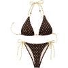 image:imageGORGLITTER Womens Polka Dots Bikini Sets Halter Triangle Tie Side Bathing Suit Cute Two Piece Swimsuit Summer VacationBrown