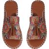 image:imageGORGLITTER Womens Rainbow Summer Sandals 2026 Boho Colorful Mexican Vacation Flats Slides ShoesBrown Boho
