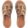 image:imageGORGLITTER Womens Rainbow Summer Sandals 2026 Boho Colorful Mexican Vacation Flats Slides ShoesMulticolor Fringe