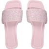 image:imageGORGLITTER Womens Sparkly Rhinestone Strappy Flat Sandals Summer Square Toe Glitter Bling Wedding Shoes Slide SandalsLight Pink
