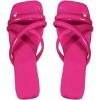 image:imageGORGLITTER Womens Strappy Flat Sandals Square Open Toe Criss Cross Dressy Summer Vacation 2026 Slip on Slide ShoesHot Pink