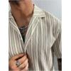 image:imageGORGLITTER Mens 2 Piece Cruise Outfits Short Sleeve Button Down Striped Shirts and Shorts Beach Vacation Knit ClothesMulticolor