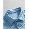 image:imageGORGLITTER Mens 2 Piece Outfits Waffle Knit Button Down Shirt Top and Shorts SetBlue