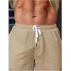 image:imageGORGLITTER Mens 2 Piece Outfits Waffle Knit Button Down Shirt Top and Shorts SetLight Khaki