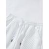 image:imageGORGLITTER Mens 2 Piece Outfits Waffle Knit Button Down Shirt Top and Shorts SetWhite