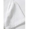 image:imageGORGLITTER Mens 2 Piece Summer Beach Outfits Waffle Knit Short Sleeve Button Down Shirt Top and Shorts SetWhite
