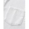 image:imageGORGLITTER Mens 2 Piece Summer Beach Outfits Waffle Knit Short Sleeve Button Down Shirt Top and Shorts SetWhite