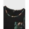 image:imageGORGLITTER Mens 2 Pieces Set Floral Print Elastic Waist Shorts Sleeveless Tank Top Outfit TracksuitBlack Floral