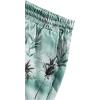 image:imageGORGLITTER Mens 2 Pieces Set Floral Print Elastic Waist Shorts Sleeveless Tank Top Outfit TracksuitBlack and Green Tropical Tree