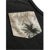 image:imageGORGLITTER Mens 2 Pieces Set Floral Print Elastic Waist Shorts Sleeveless Tank Top Outfit TracksuitBlack and Khaki Tropical Tree