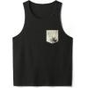image:imageGORGLITTER Mens 2 Pieces Set Floral Print Elastic Waist Shorts Sleeveless Tank Top Outfit TracksuitBlack and Khaki Tropical Tree