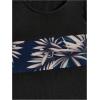 image:imageGORGLITTER Mens 2 Pieces Set Floral Print Elastic Waist Shorts Sleeveless Tank Top Outfit TracksuitBlack and Navy Blue Leaf
