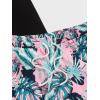 image:imageGORGLITTER Mens 2 Pieces Set Floral Print Elastic Waist Shorts Sleeveless Tank Top Outfit TracksuitBlack and Pink