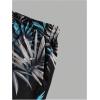 image:imageGORGLITTER Mens 2 Pieces Set Floral Print Elastic Waist Shorts Sleeveless Tank Top Outfit TracksuitWhite and Black Leaf