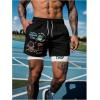 image:imageGORGLITTER Mens 2 in 1 Anime Graphic Gym Shorts Quick Dry Drawstring Mesh Athletic Running Shorts with LinerBlack Space