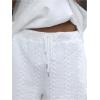image:imageGORGLITTER Mens Big and Tall Vacation Beach Outfits Cable Knit Short Sleeve T Shirt Shorts SetWhite