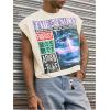 image:imageGORGLITTER Mens Dolman Sleeve Crop Vest Top T Shirts Crewneck Loose Pullover Tank TopsApricot