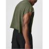 image:imageGORGLITTER Mens Dolman Sleeve Crop Vest Top T Shirts Crewneck Loose Pullover Tank TopsArmy Green