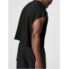 image:imageGORGLITTER Mens Dolman Sleeve Crop Vest Top T Shirts Crewneck Loose Pullover Tank TopsBlack