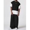 image:imageGORGLITTER Mens Dolman Sleeve Crop Vest Top T Shirts Crewneck Loose Pullover Tank TopsBlack
