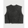 image:imageGORGLITTER Mens Dolman Sleeve Crop Vest Top T Shirts Crewneck Loose Pullover Tank TopsBlack and Graphic Grey