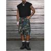 image:imageGORGLITTER Mens Dolman Sleeve Crop Vest Top T Shirts Crewneck Loose Pullover Tank TopsBlack and Star