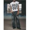 image:imageGORGLITTER Mens Dolman Sleeve Crop Vest Top T Shirts Crewneck Loose Pullover Tank TopsBlack and White