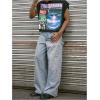 image:imageGORGLITTER Mens Dolman Sleeve Crop Vest Top T Shirts Crewneck Loose Pullover Tank TopsBlack and Whte