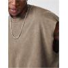 image:imageGORGLITTER Mens Dolman Sleeve Crop Vest Top T Shirts Crewneck Loose Pullover Tank TopsBrown